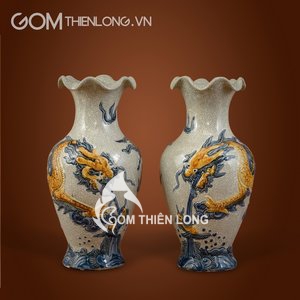 Lọ Hoa Bàn Thờ | Đắp Nổi Long Cuốn Thủy 236651