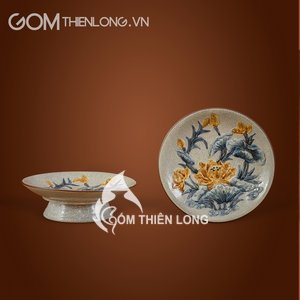 Mâm Bồng Bát Tràng | Đắp Nổi Hoa Sen 236661