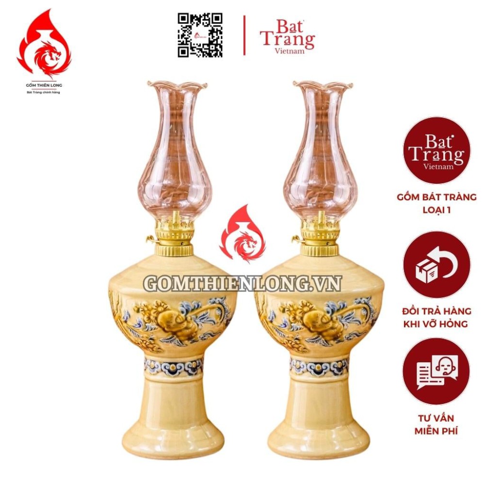 Đèn Dầu Thờ Bát Tràng Men Hoàng Tộc 230173