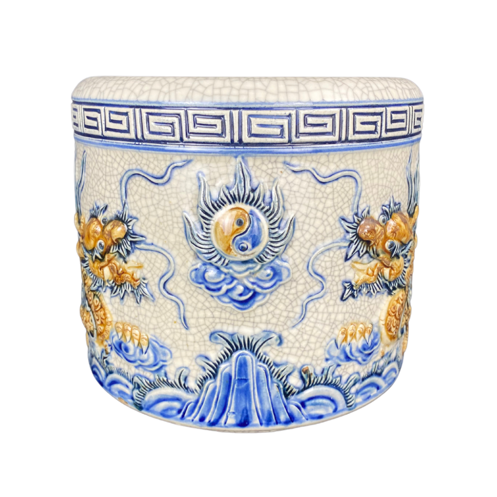 Bát Hương Men Rạn Đắp Nổi Rồng R120723