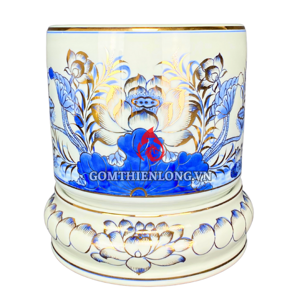 Bát Hương Vẽ Vàng Hoa Sen S230723