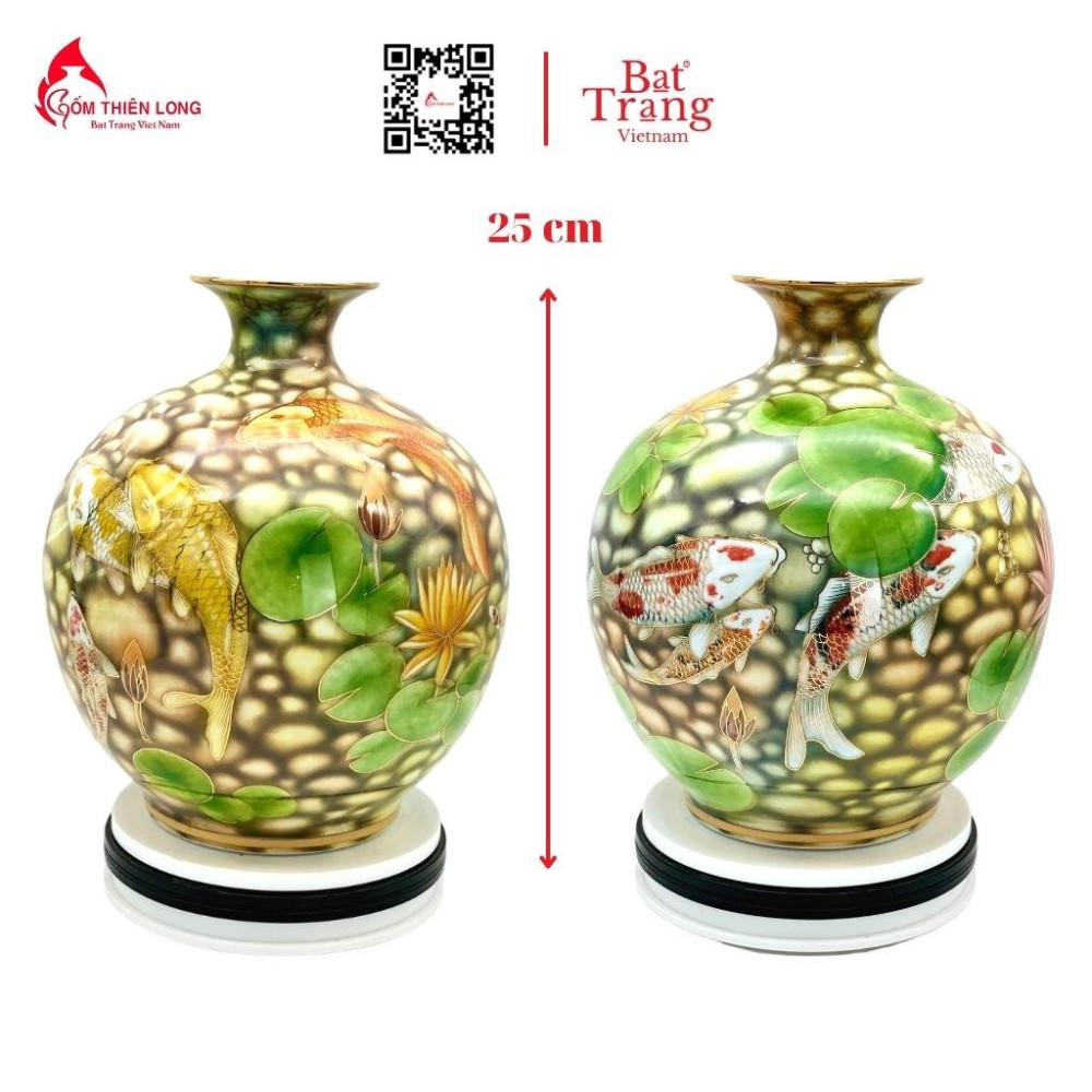 Bình Hút Lộc Niên Niên Hữu Dư Vẽ Vàng 3D HLCA009