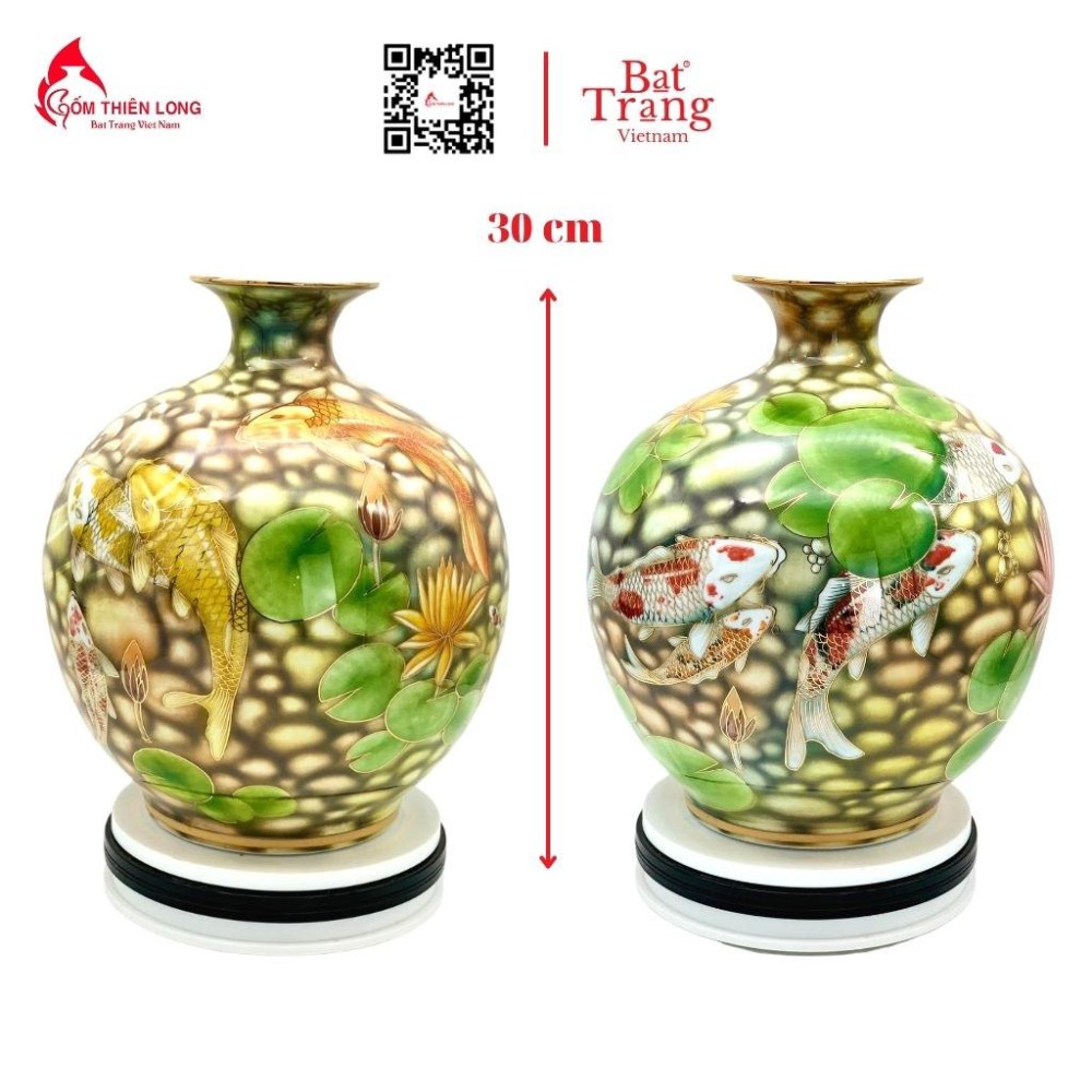 Bình Hút Lộc Niên Niên Hữu Dư Vẽ Vàng 3D HLCA009