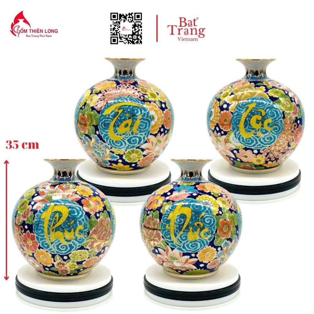 Bình Hút Lộc Phúc Đức Tài Lộc Vẽ Vàng HLCA018