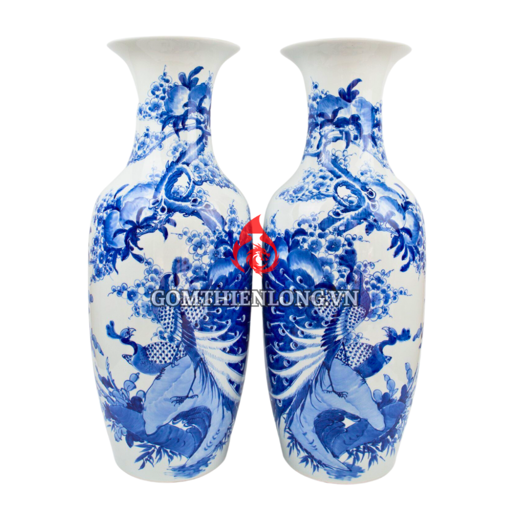 Lộc Bình Bát Tràng Men Lam Công Danh Phú Quý 230948