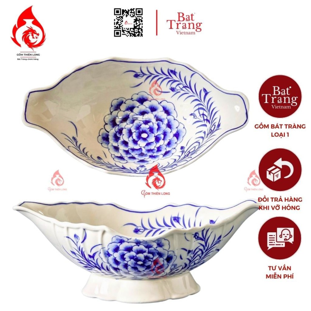 Bát Đựng Gà Cúng Hoa Mẫu Đơn 230921