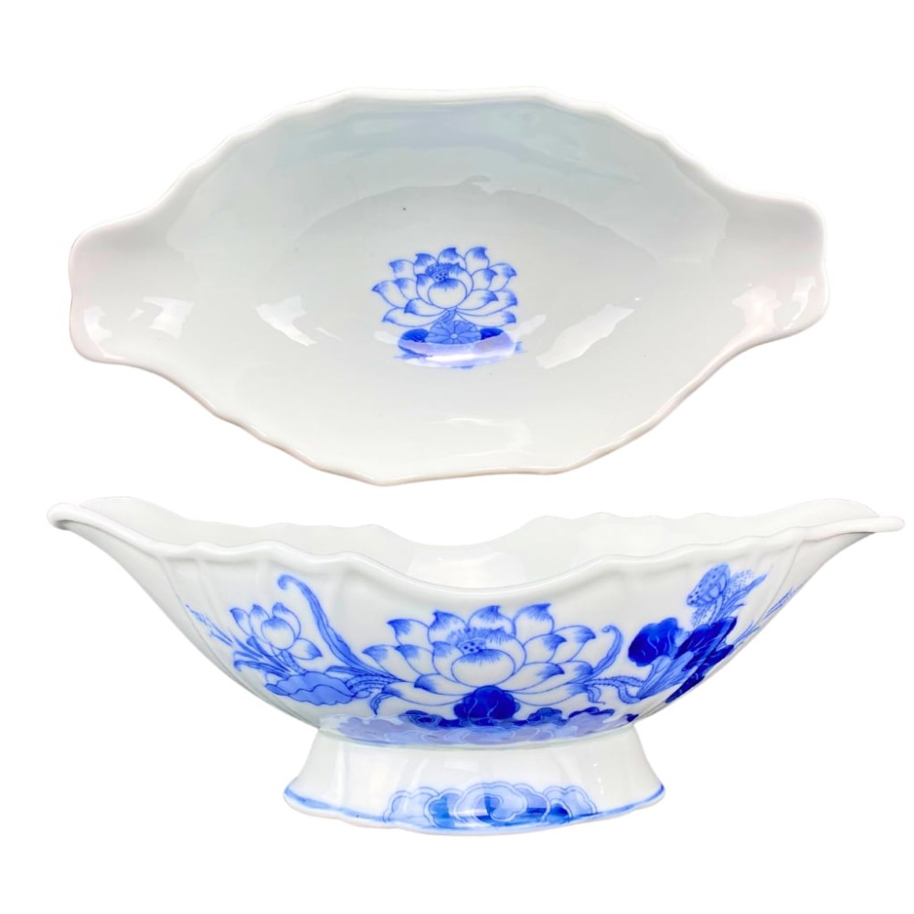 Bát Đựng Gà Cúng Men Lam Vẽ Sen 230939