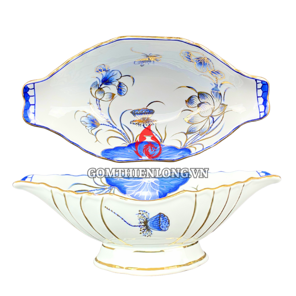 Bát Đựng Gà Cúng Vẽ Vàng Hoa Sen 230941