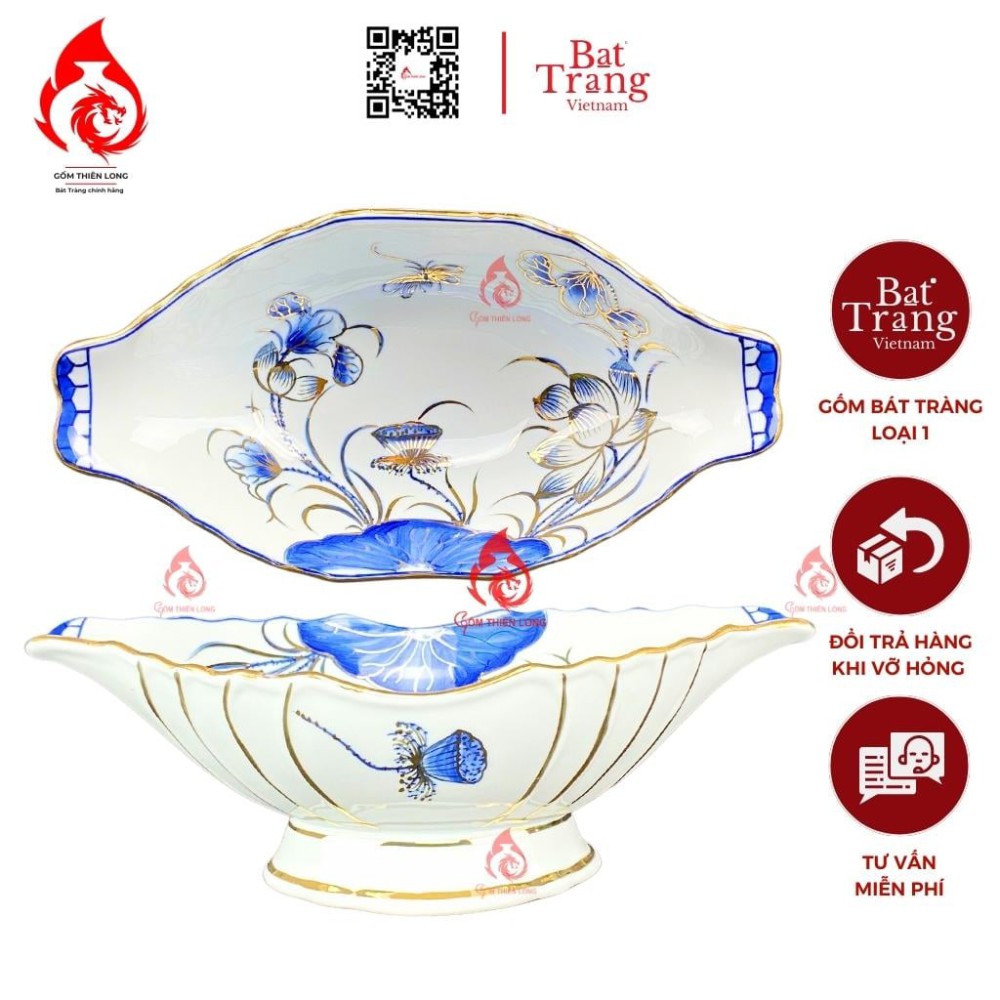Bát Đựng Gà Cúng Vẽ Vàng Hoa Sen 230941