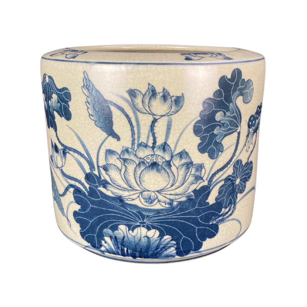 Bát Hương Men Rạn Vẽ Sen S060723