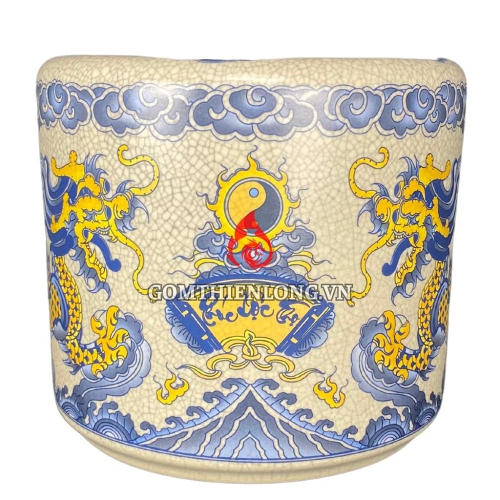 Bát Hương Men Rạn In Rồng 231021