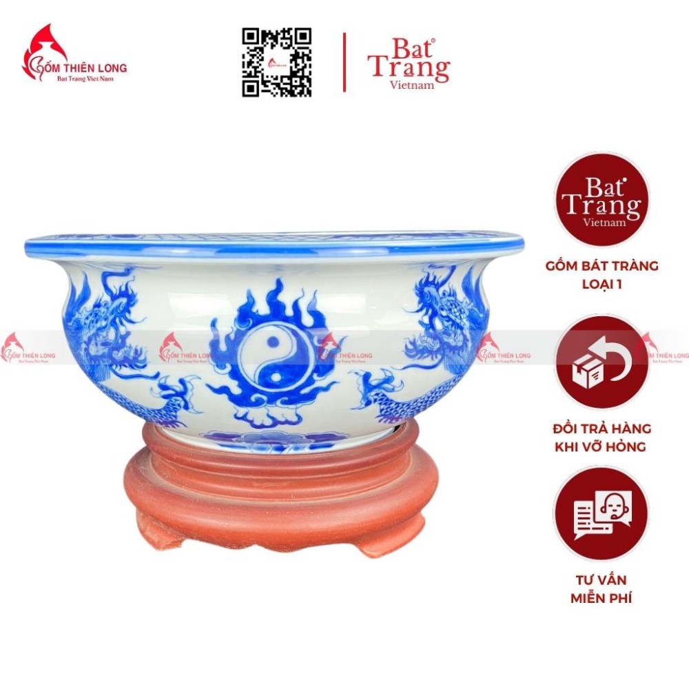 Bát Hương Quả Lựu Men Lam 160723