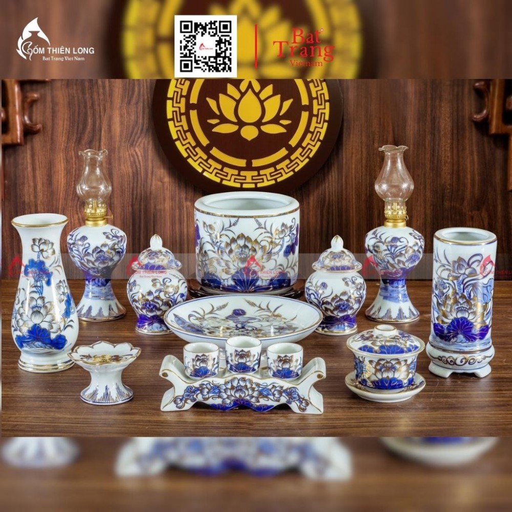 Bát Hương Vẽ Vàng Hoa Sen S230723