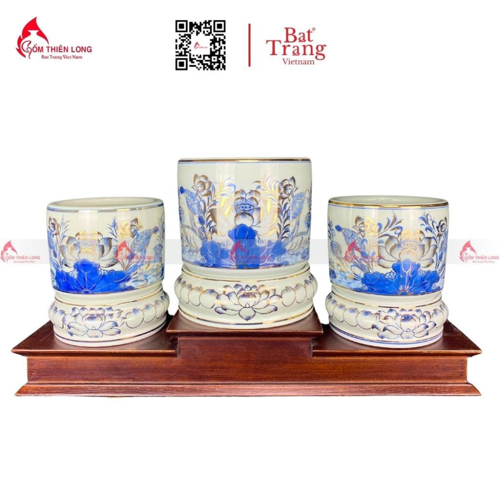 Bát Hương Vẽ Vàng Hoa Sen S230723