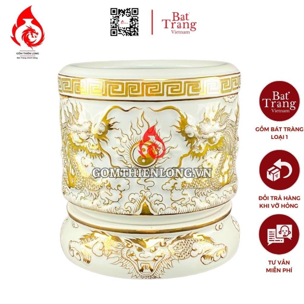 Bát Hương Vẽ Vàng Hoàng Kim 24k Bát Tràng 231169