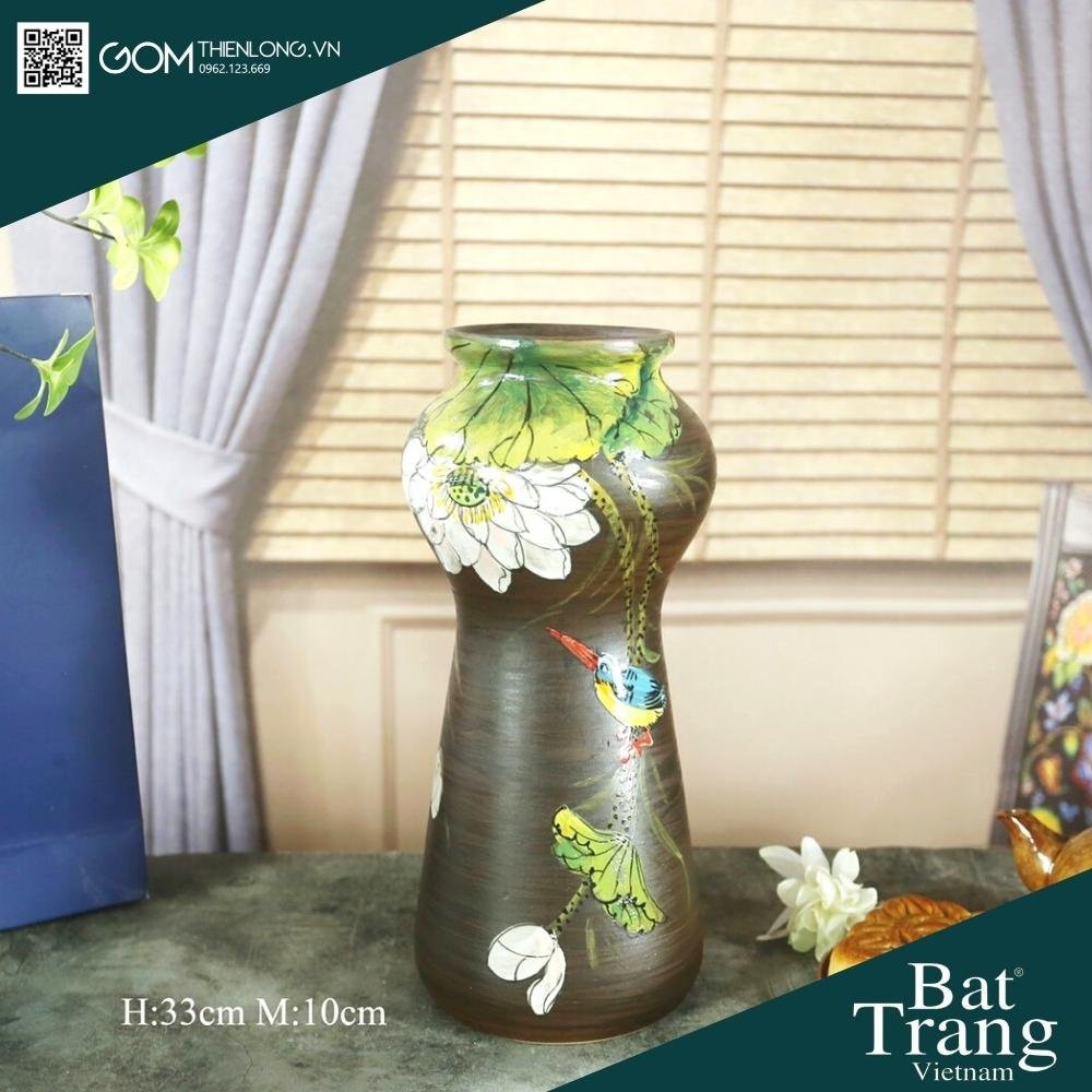 Bình Cắm Hoa Men Mộc Nâu Gốm 226000