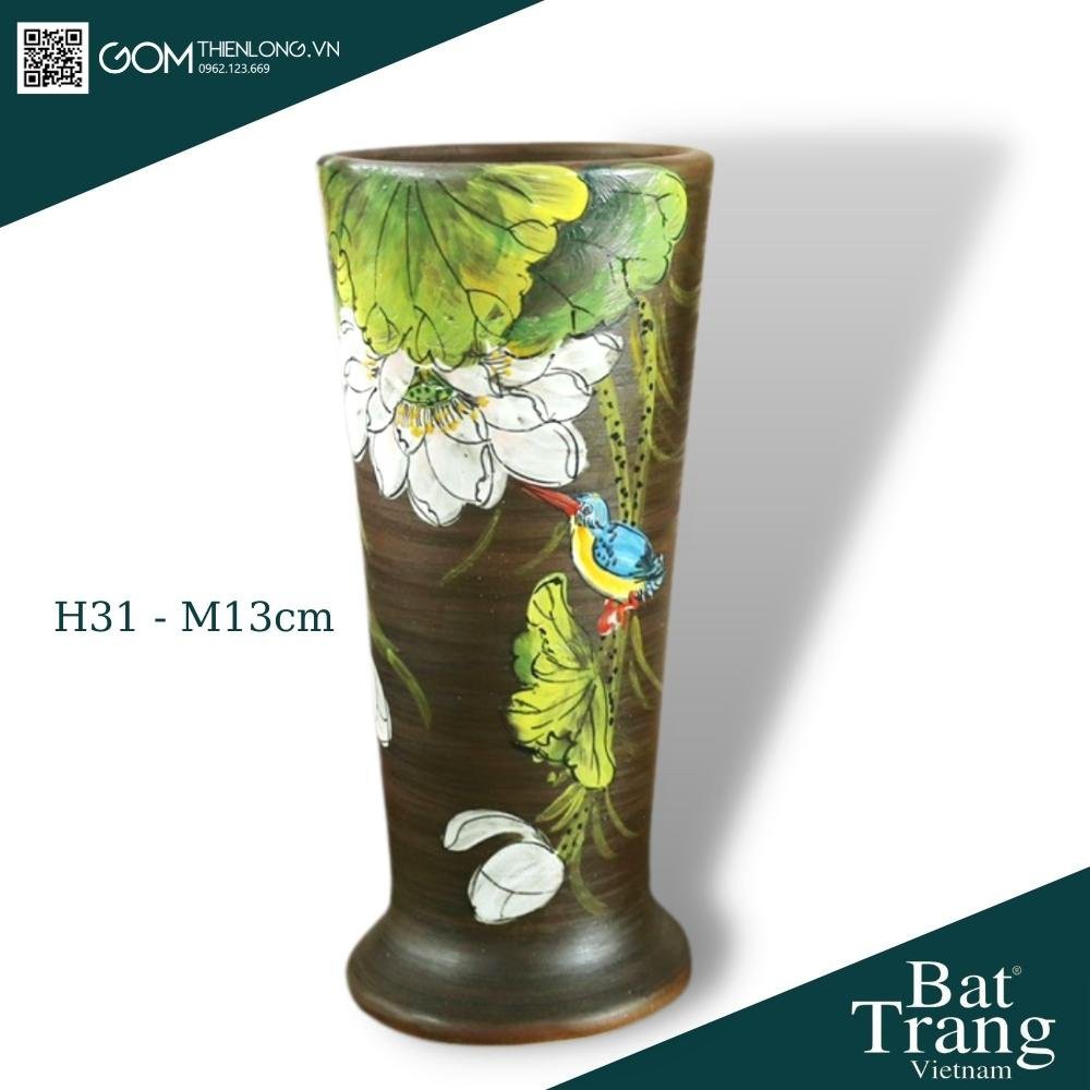 Bình Cắm Hoa Men Mộc Nâu Gốm 226000