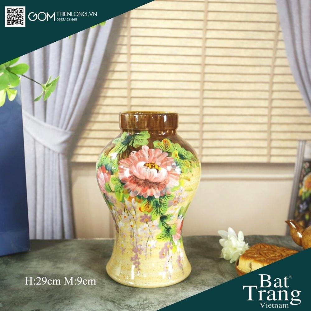 Bình Cắm Hoa Men Mộc Nâu Vàng 226001