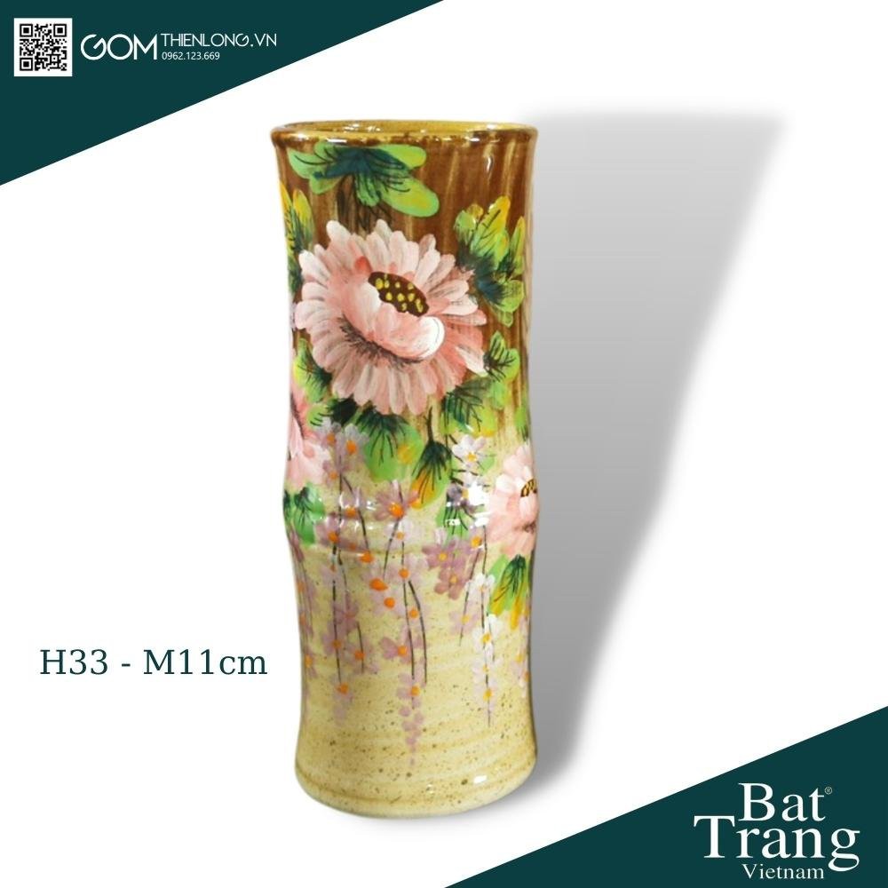 Bình Cắm Hoa Men Mộc Nâu Vàng 226001