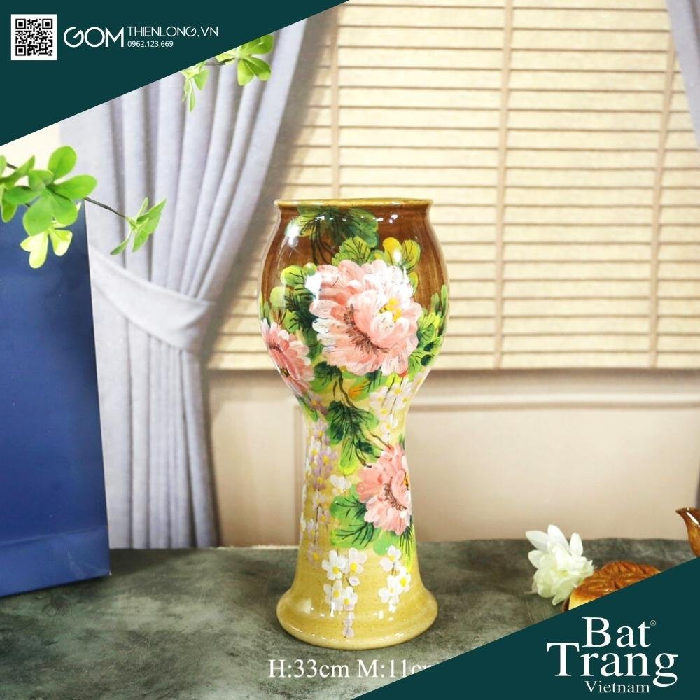 Bình Cắm Hoa Men Mộc Nâu Vàng 226001