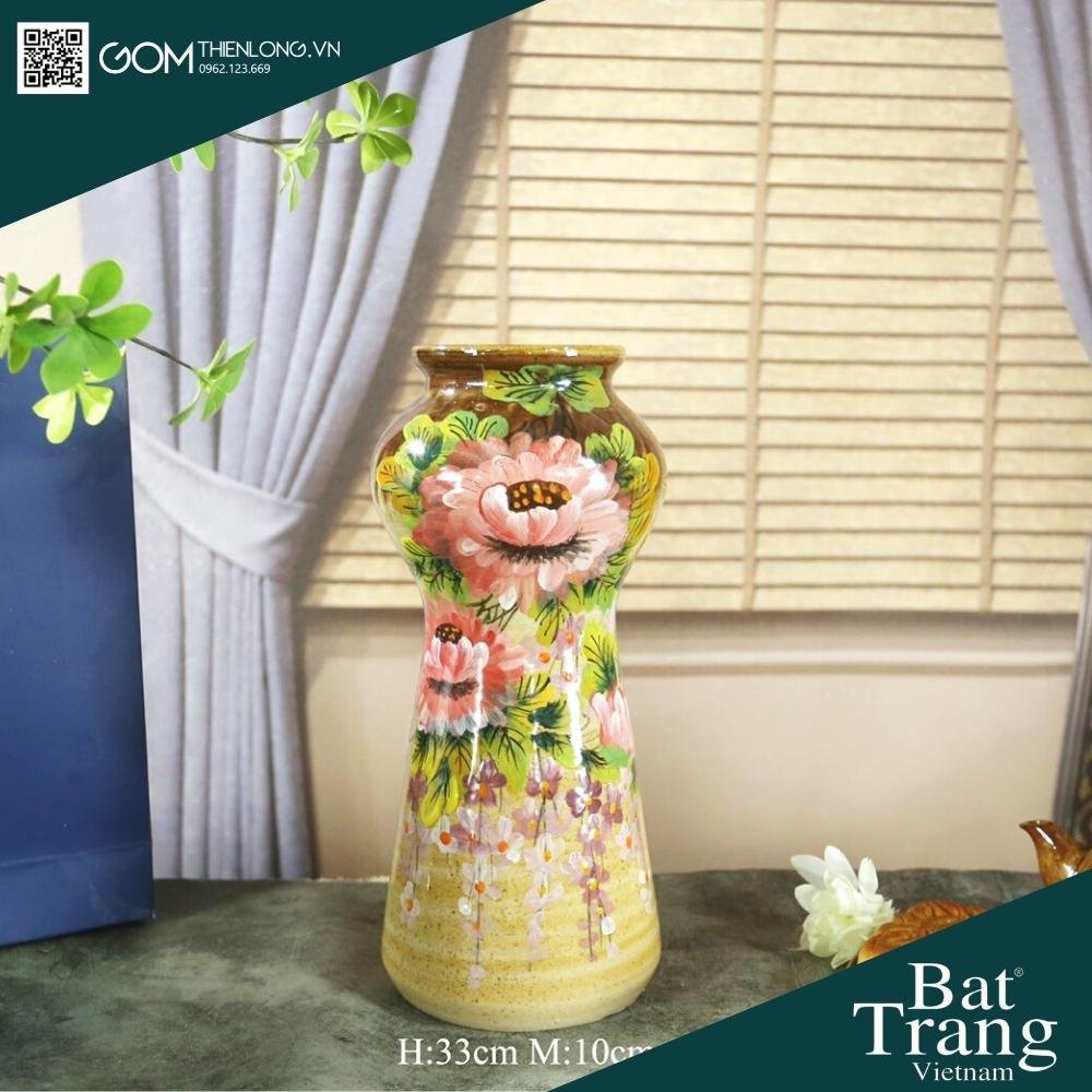 Bình Cắm Hoa Men Mộc Nâu Vàng 226001