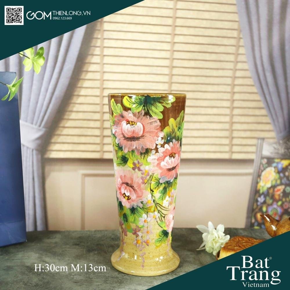 Bình Cắm Hoa Men Mộc Nâu Vàng 226001