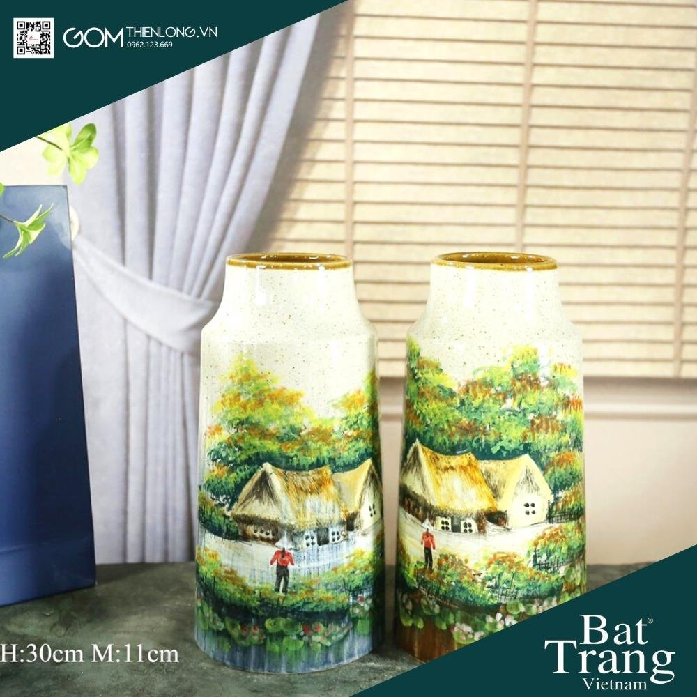 Bình Cắm Hoa Men Mộc Nâu Vàng 226001