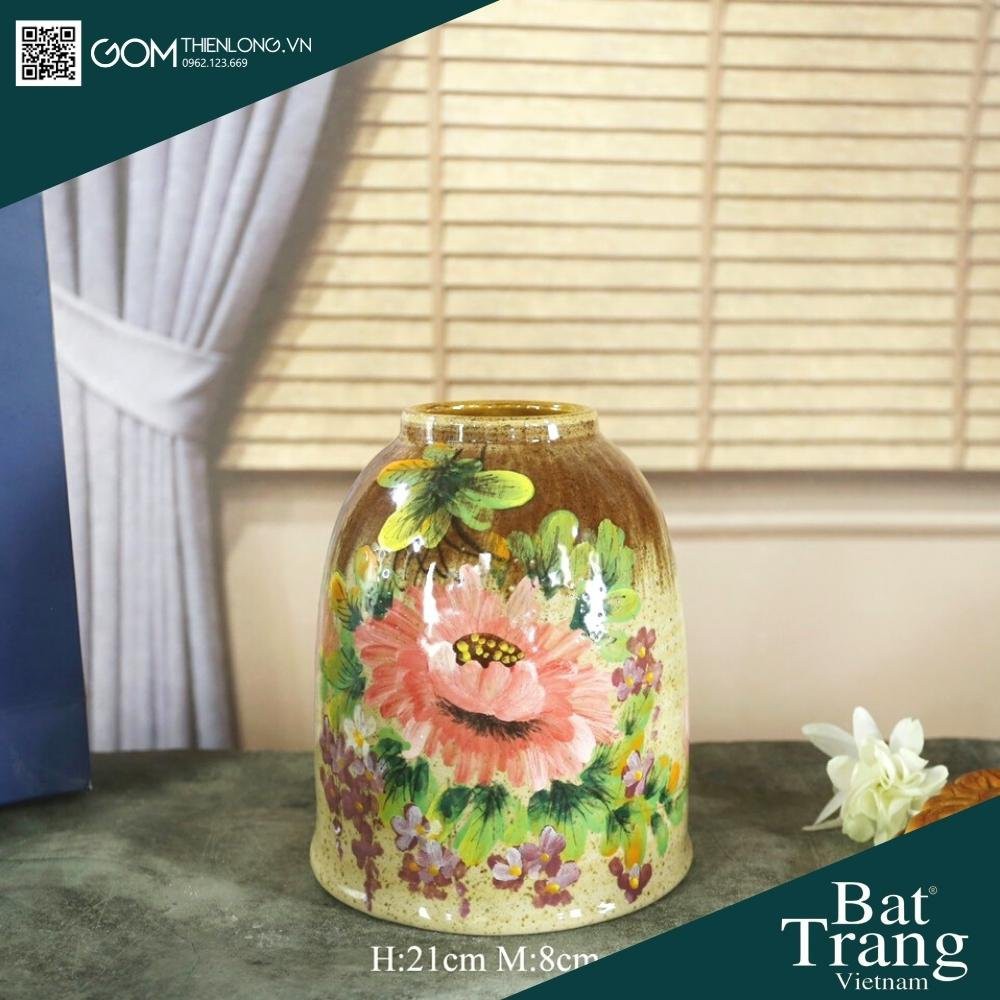 Bình Cắm Hoa Men Mộc Nâu Vàng 226001