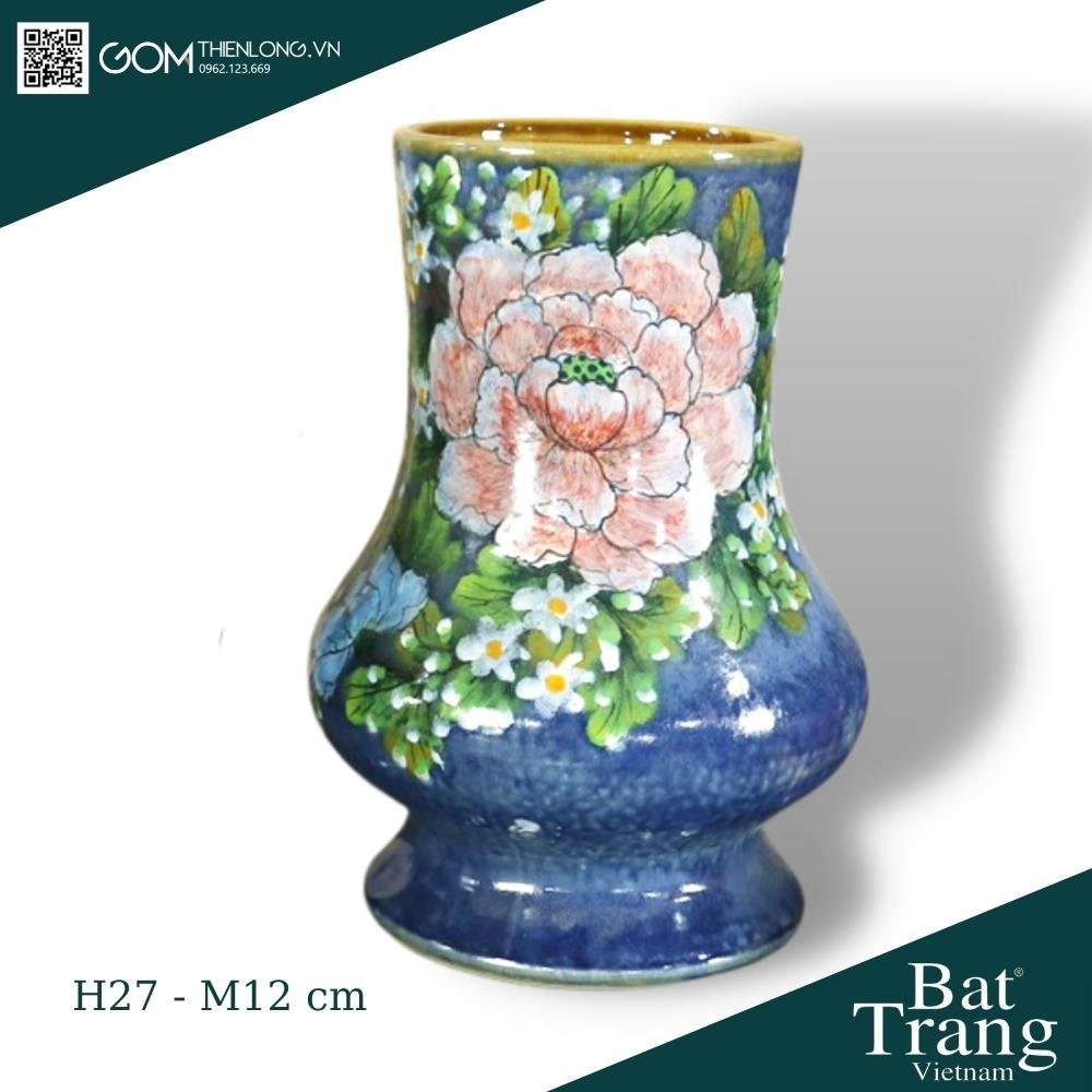 Bình Cắm Hoa Men Mộc Xanh Vân Lam