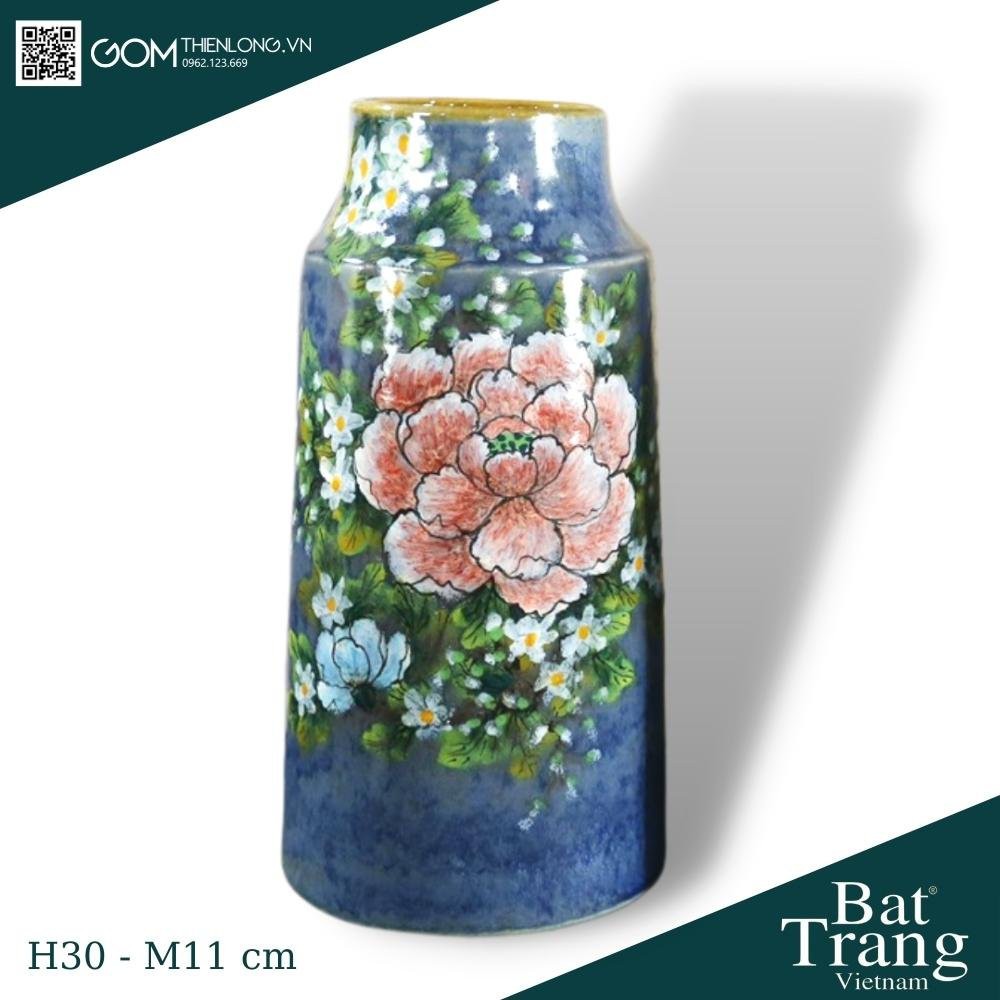Bình Cắm Hoa Men Mộc Xanh Vân Lam