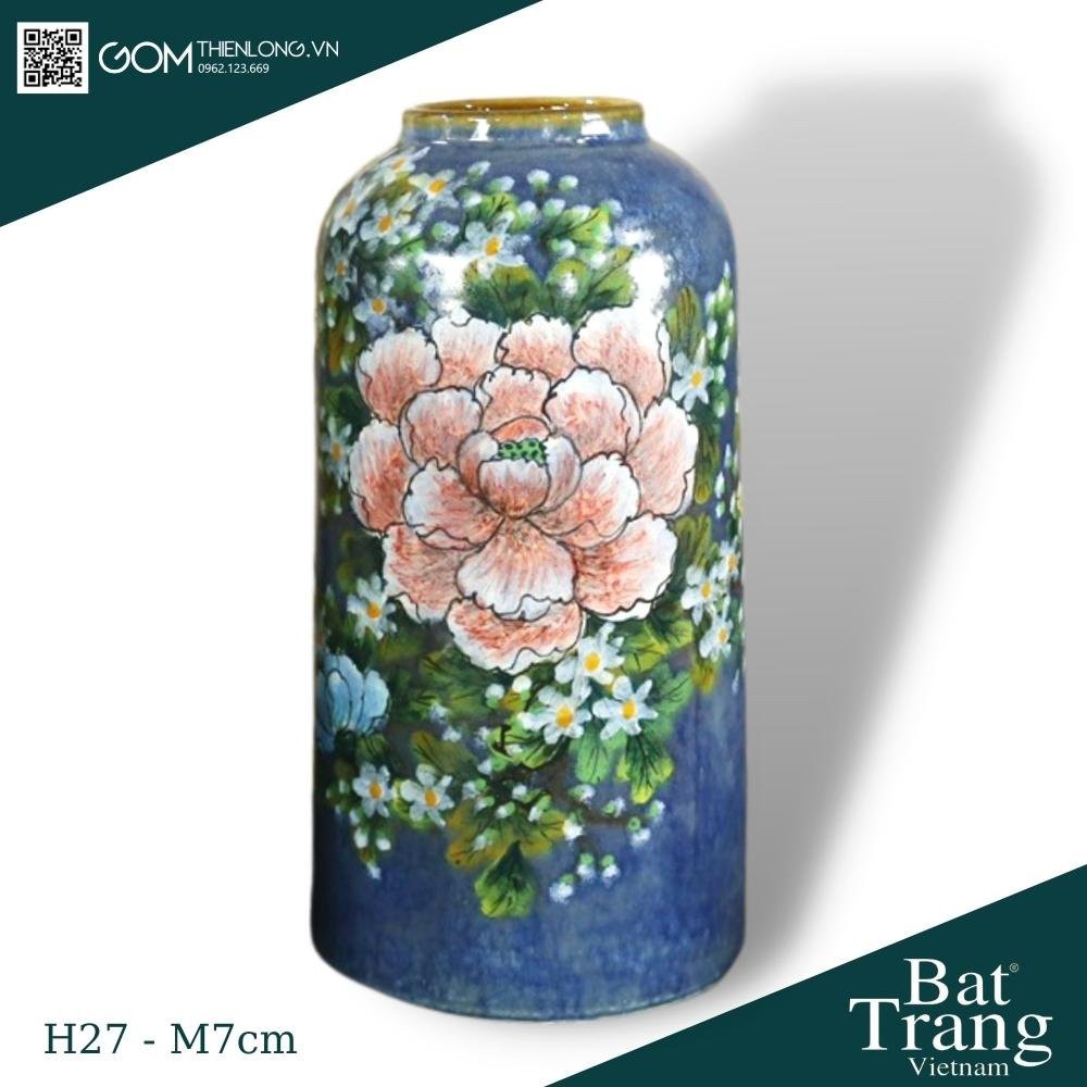 Bình Cắm Hoa Men Mộc Xanh Vân Lam