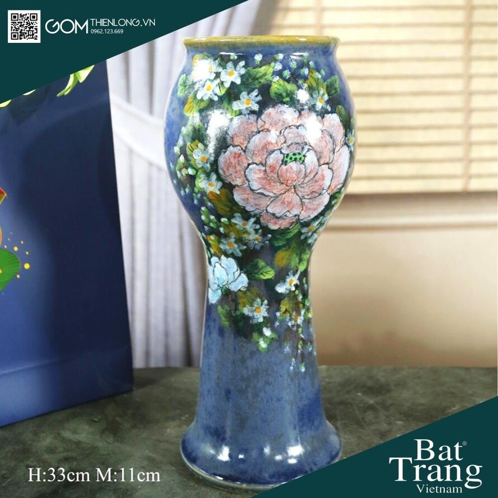 Bình Cắm Hoa Men Mộc Xanh Vân Lam