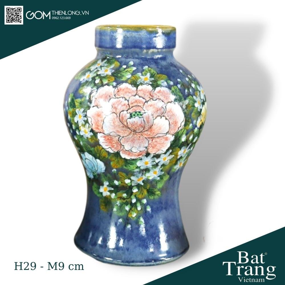 Bình Cắm Hoa Men Mộc Xanh Vân Lam