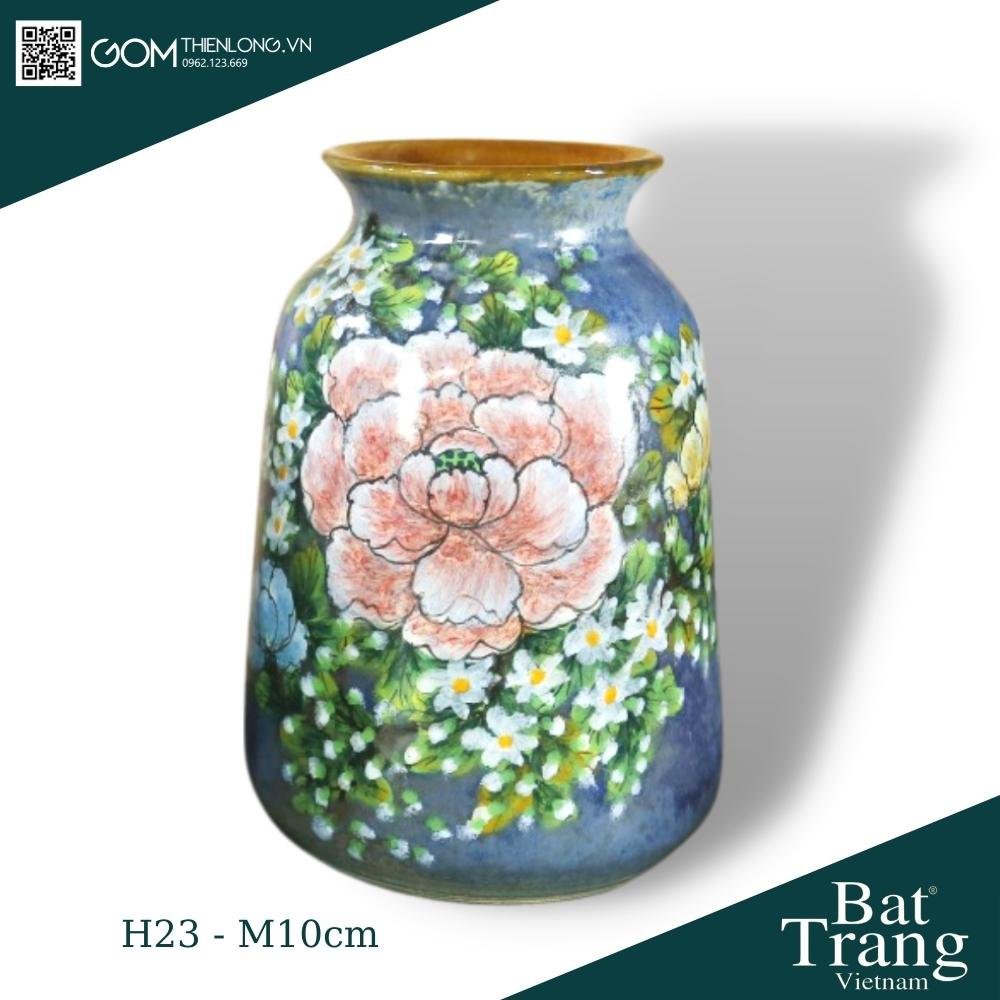 Bình Cắm Hoa Men Mộc Xanh Vân Lam