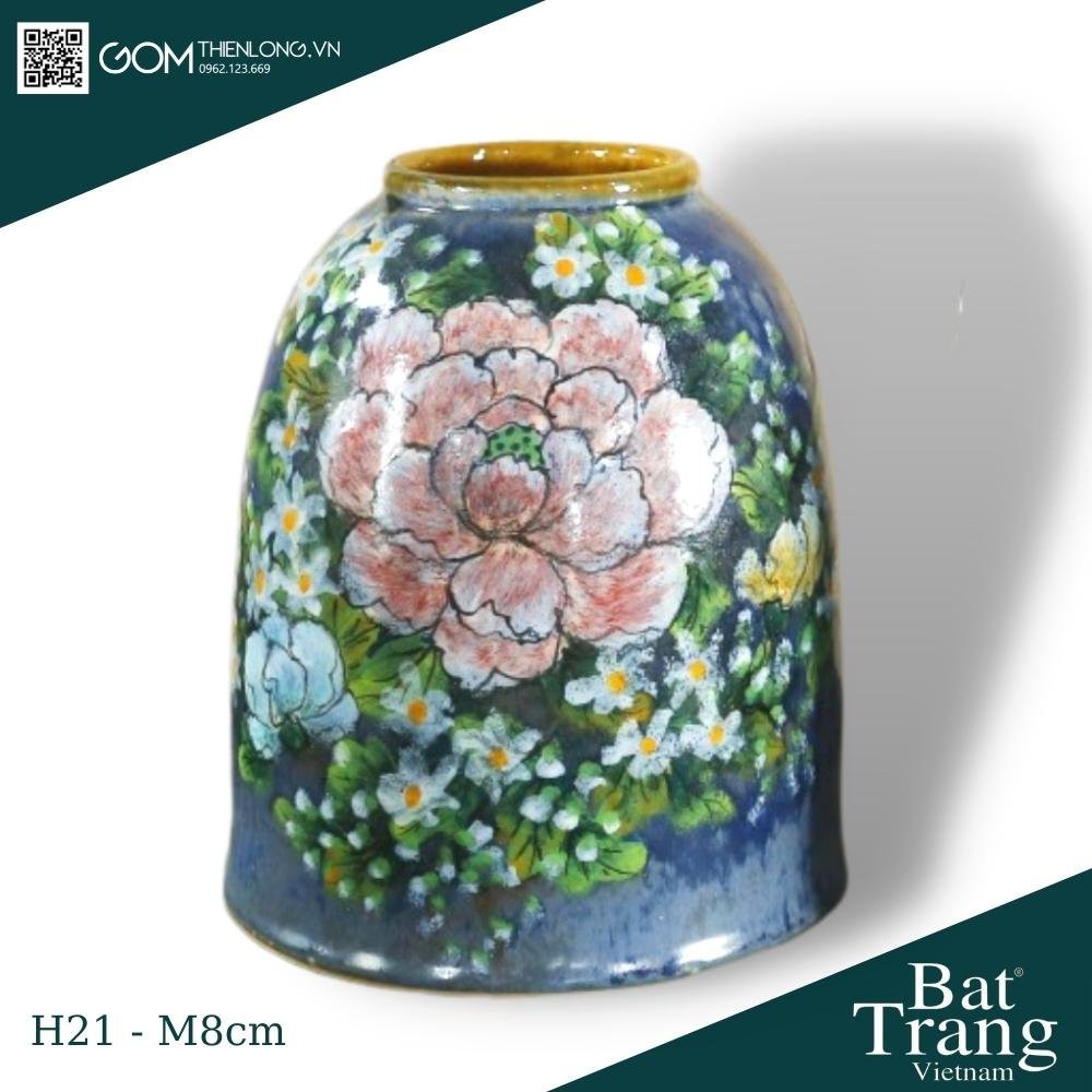 Bình Cắm Hoa Men Mộc Xanh Vân Lam