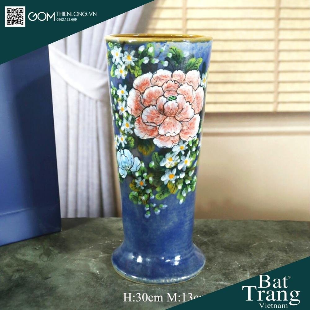 Bình Cắm Hoa Men Mộc Xanh Vân Lam