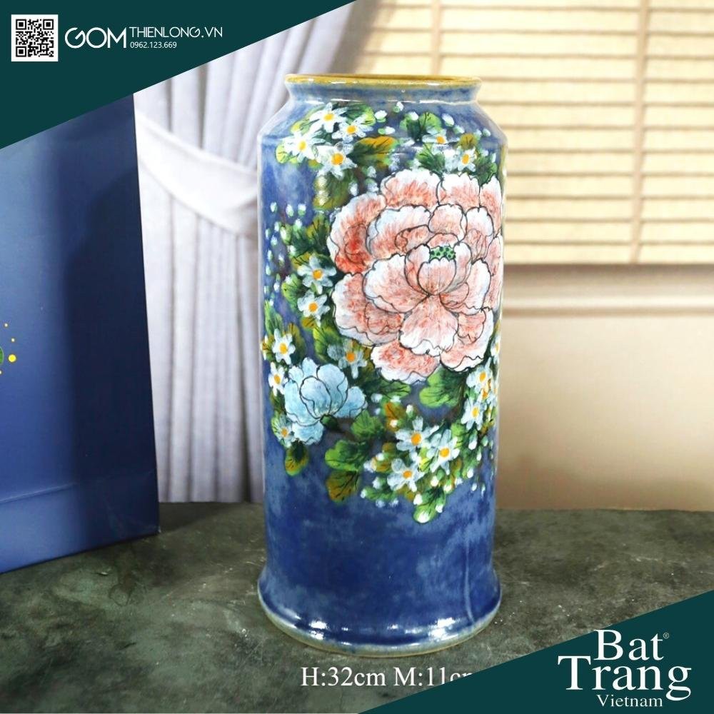 Bình Cắm Hoa Men Mộc Xanh Vân Lam