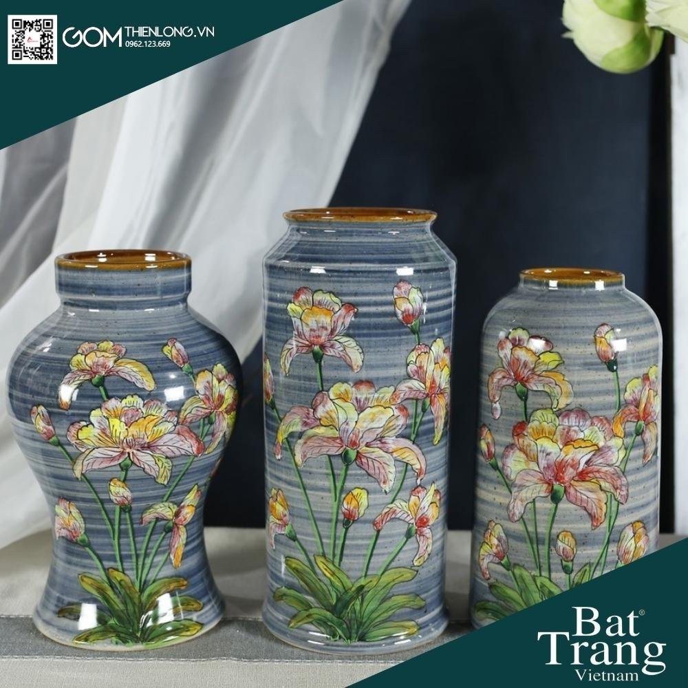 Bình Cắm Hoa Men Ganh Xanh Dương 226006