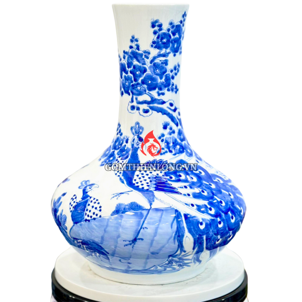 Bình Củ Tỏi Bát Tràng Men Lam Công Danh Phú Quý 231198