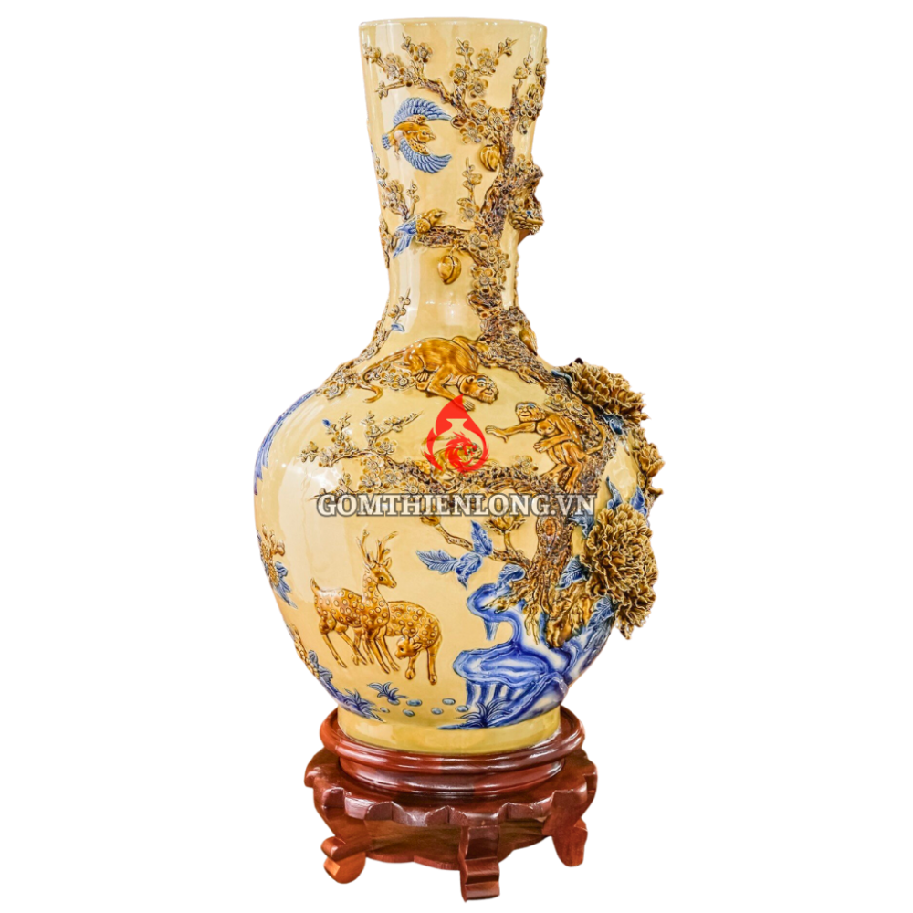 Bình Củ Tỏi Bát Tràng Men Vàng Hoàng Tộc 231193