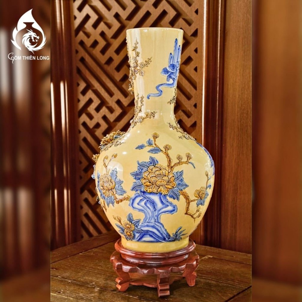 Bình Củ Tỏi Bát Tràng Men Vàng Hoàng Tộc 231193