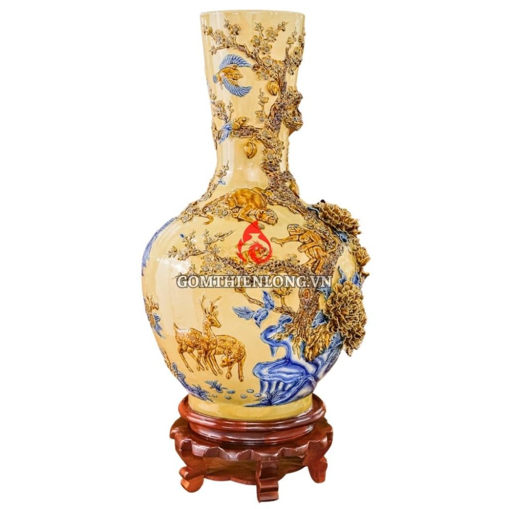 Bình Củ Tỏi Bát Tràng Men Vàng Hoàng Tộc 231193