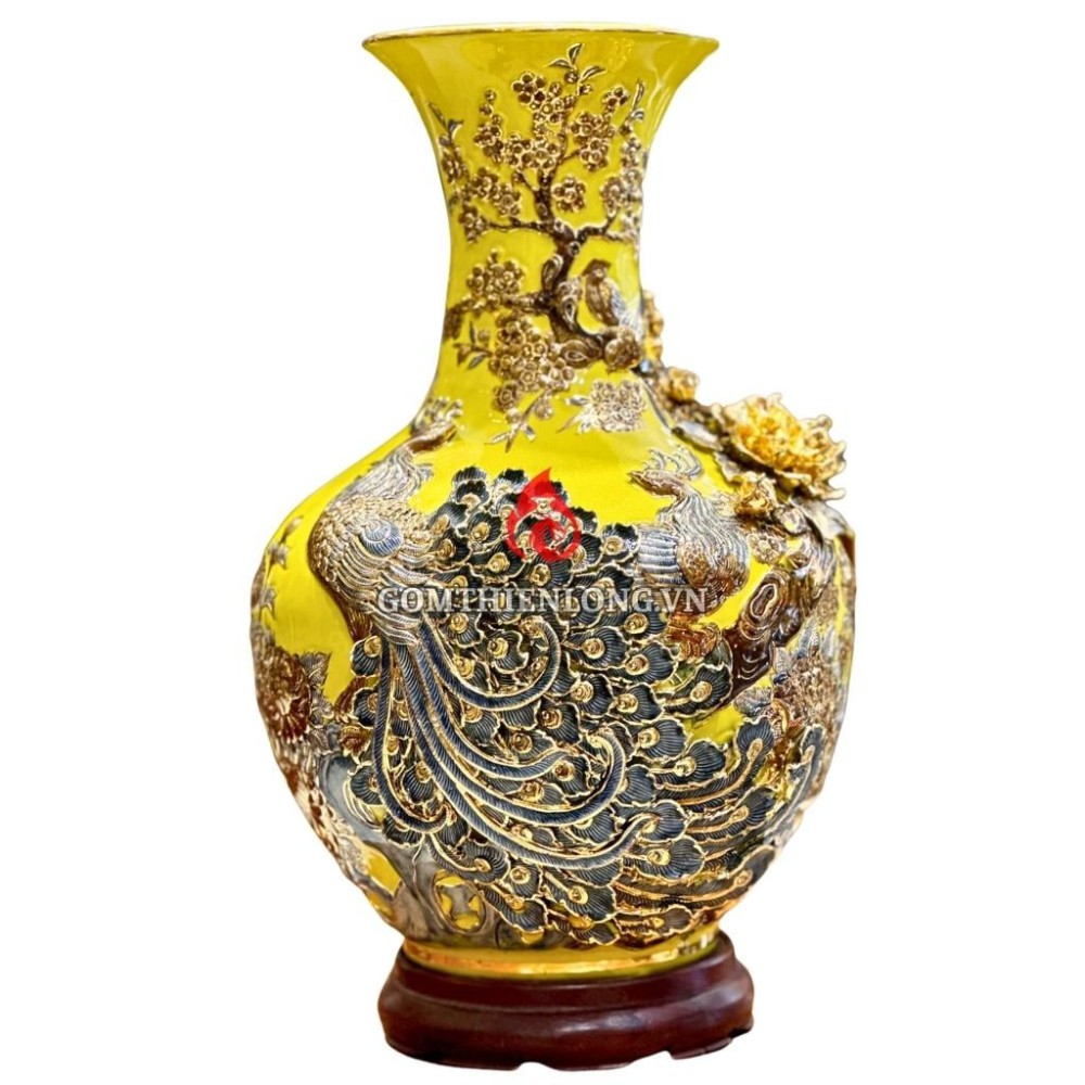 Bình Củ Tỏi Bát Tràng Màu Vàng Công Hoa Phú Quý 231177