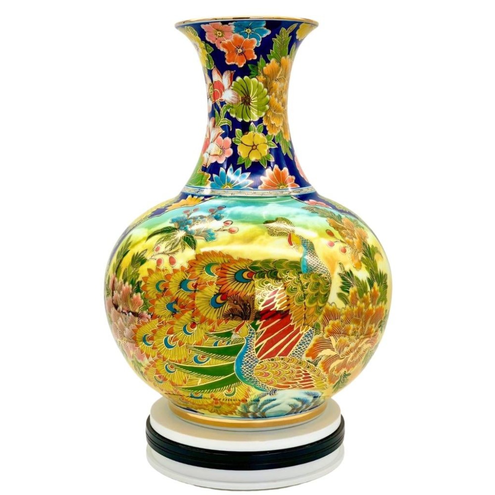 Bình Củ Tỏi Bát Tràng Vẽ Vàng Công Hoa Phú Quý 231185