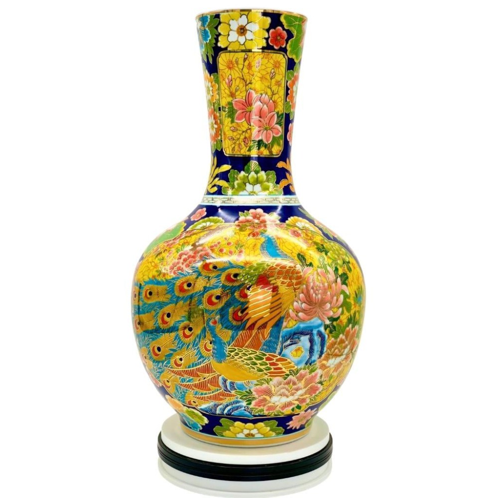 Bình Củ Tỏi Bát Tràng Vẽ Vàng Công Hoa Phú Quý 231186