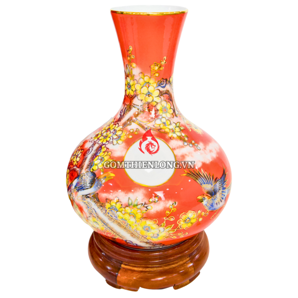 Bình Củ Tỏi Bát Tràng Vẽ Vàng Hỷ Sự Lâm Môn 231197