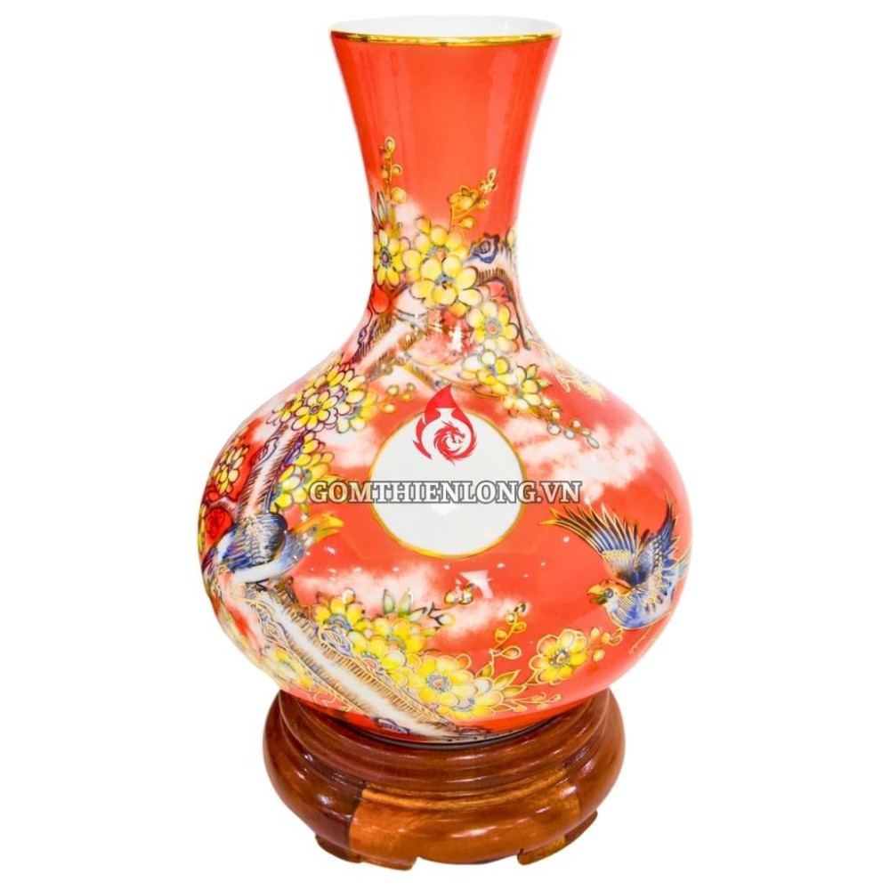 Bình Củ Tỏi Bát Tràng Vẽ Vàng Hỷ Sự Lâm Môn 231197