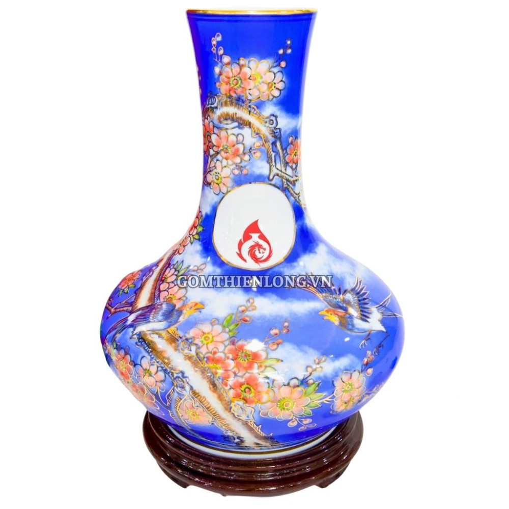 Bình Củ Tỏi Bát Tràng Vẽ Vàng Hỷ Sự Lâm Môn 231202