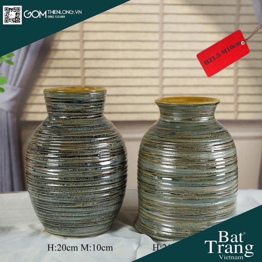 Bình Cắm Hoa Màu Ánh Bạc Men Mộc 226004