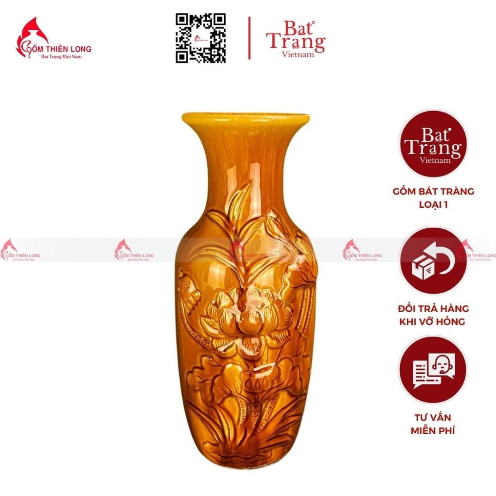 Lọ Hoa Bàn Thờ Men Hoàng Thổ 230837